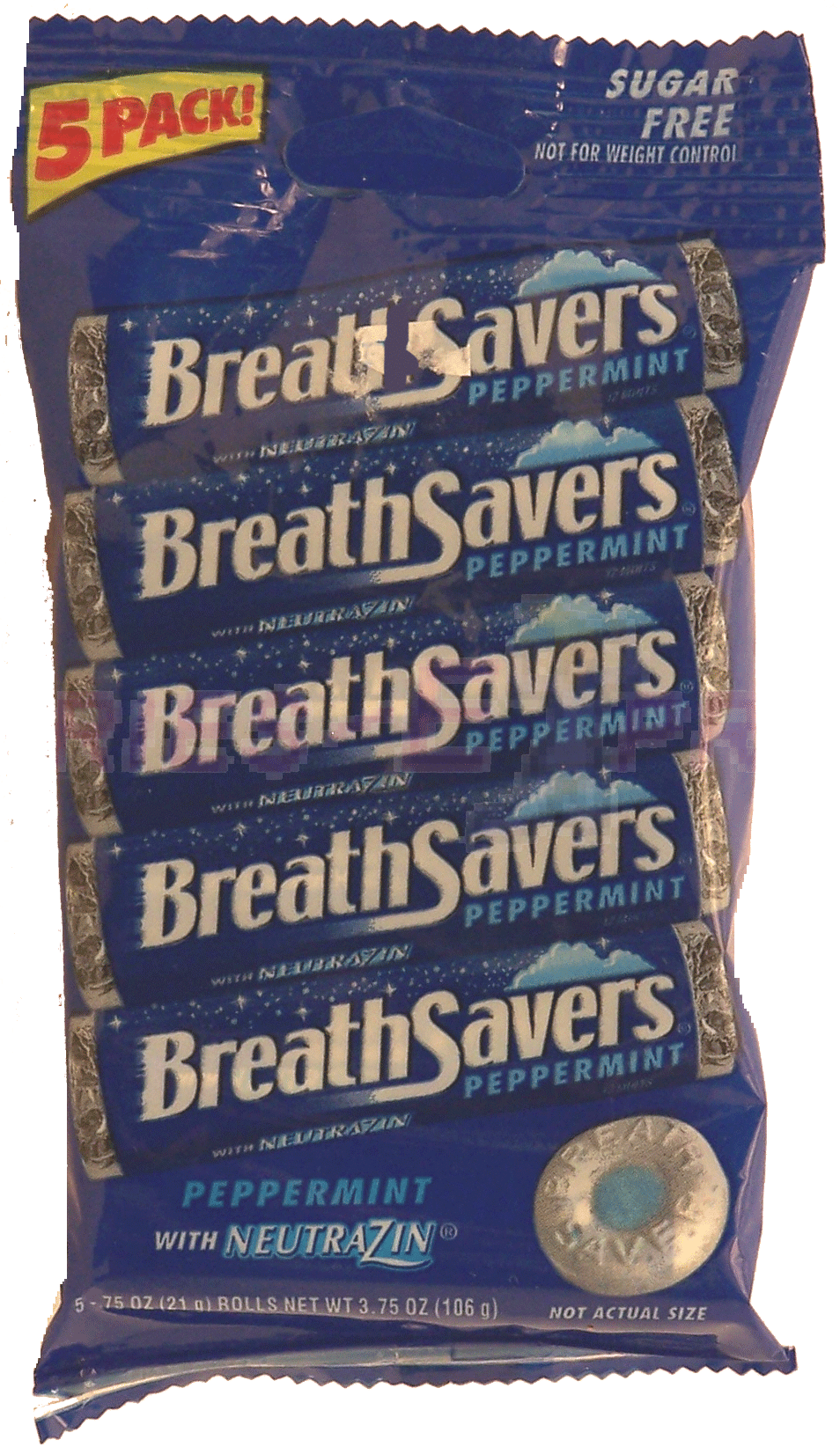 Breath Savers&nbsp;&nbsp;peppermint with neutrazin breath mints, 5-rolls Full-Size Picture